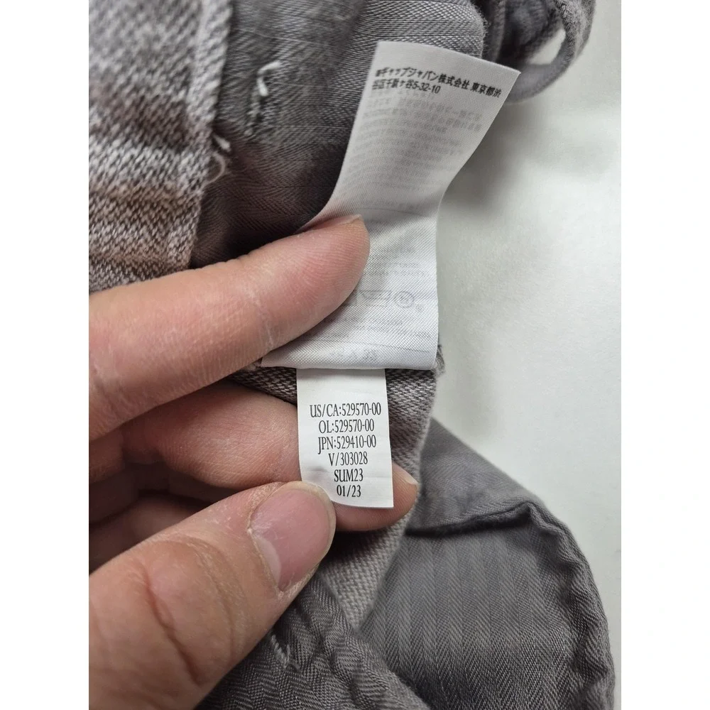 Banana Republic Chino Pants Mens 35x29 Gray Linen Blend Athletic Tapered Summer